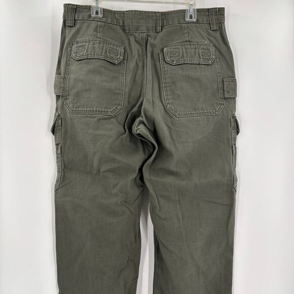 Duluth Trading Mens 38x32 Green Heavy Thick Canvas Cargo Work Pants - Picture 6 of 6